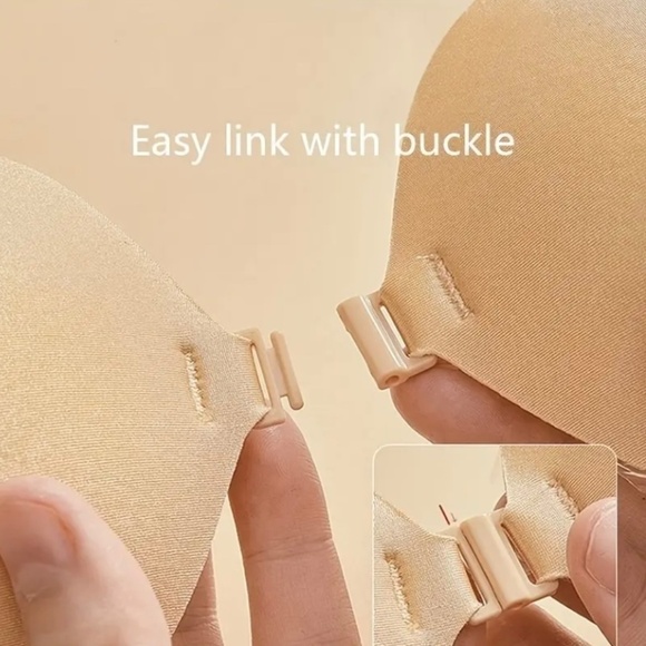 Pair of Invisible Strapless Bras , Self-Adhesive Backless Reusable Push-up Bras - Picture 3 of 10